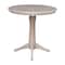 International Concepts Round 36 in Rd Top Pedestal Table, 12 in Leaf, 34.9 inH, Adjust Ht, Washed Gray Taupe, 36 W, 48 L, Wood K09-36RXT-27B-6B - alternate 6